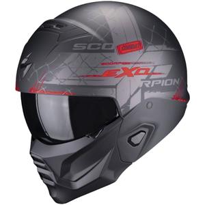 Odprta čelada z masko Scorpion EXO-COMBAT II Xenon črno-rdeča mat