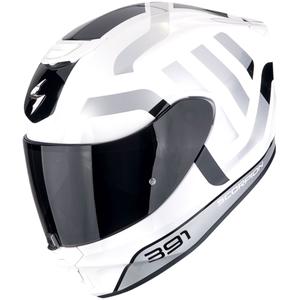 Integralna motoristična čelada Scorpion EXO-391 AROK bela-črna-srebrna