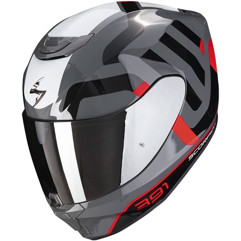 Integralna motoristična čelada Scorpion EXO-391 Arok sivo-rdeče-črna razprodaja