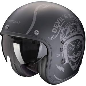 Odprta motoristična čelada Scorpion Belfast Evo ROMEO mat črno-srebrna