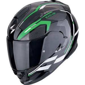 Celoobrazna motoristična čelada Scorpion EXO-491 KRYPTA črno-zeleno-bela