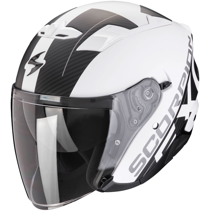 Odprta motoristična čelada SCORPION EXO-230 QR mat belo-črna razprodaja