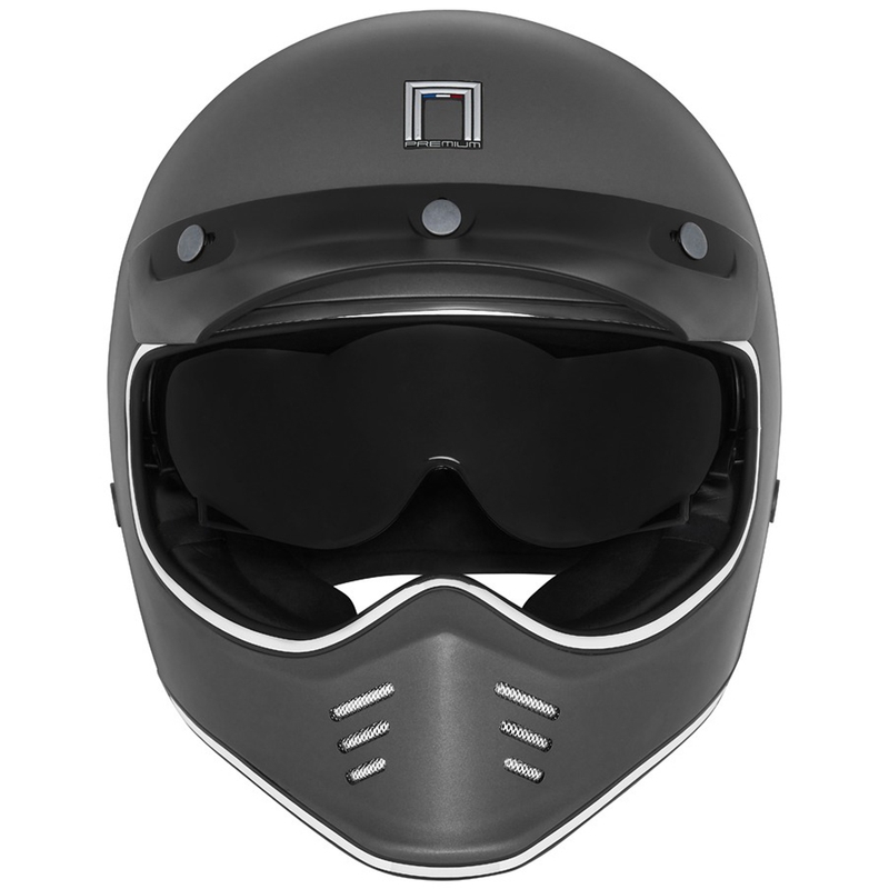 Celoobrazna motoristična čelada NOX PREMIUM SEVENTY II, titan