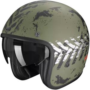 Odprta motoristična čelada Scorpion Belfast EVO NEVADA zeleno-srebrna