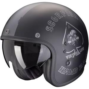 Odprta motoristična čelada Scorpion Belfast Evo Spade Matte Black-Silver