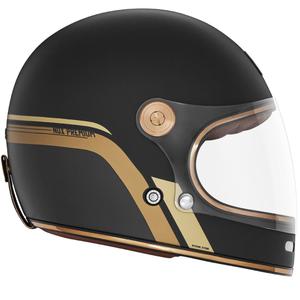 Celoobrazna motoristična čelada NOX PREMIUM REVENGE mat črno-zlata