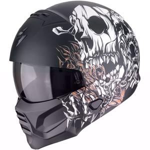Scorpion EXO-COMBAT II GENESIS modularna motoristična čelada mat črno-bela-zlata