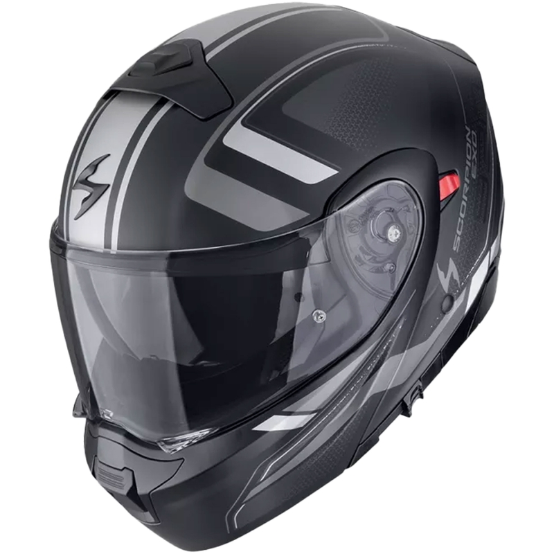 Modularna motoristična čelada Scorpion EXO-930 EVO ARDENS mat črno-srebrna