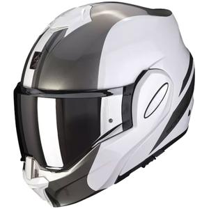 Odklopna motoristična čelada Scorpion EXO-TECH FORZA biserno bela-srebrna