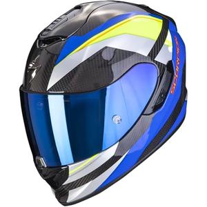 Integralna motoristična čelada Scorpion Exo-1400 Carbon Air Legione blue-fluo yellow