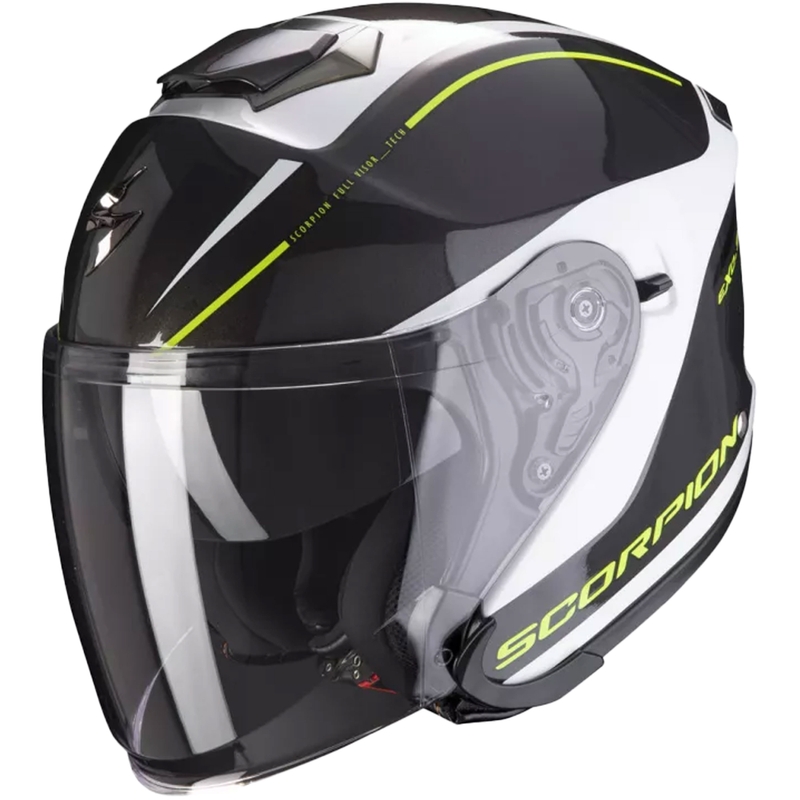 Odprta čelada Scorpion EXO-S1 Shadow črno-bela-fluo rumena