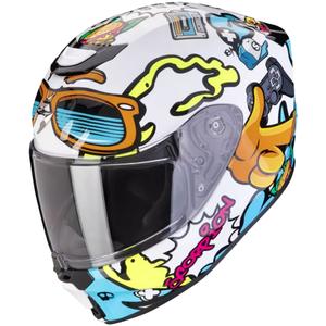 Otroška motoristična čelada Scorpion EXO-JNR AIR FUN belo-modra