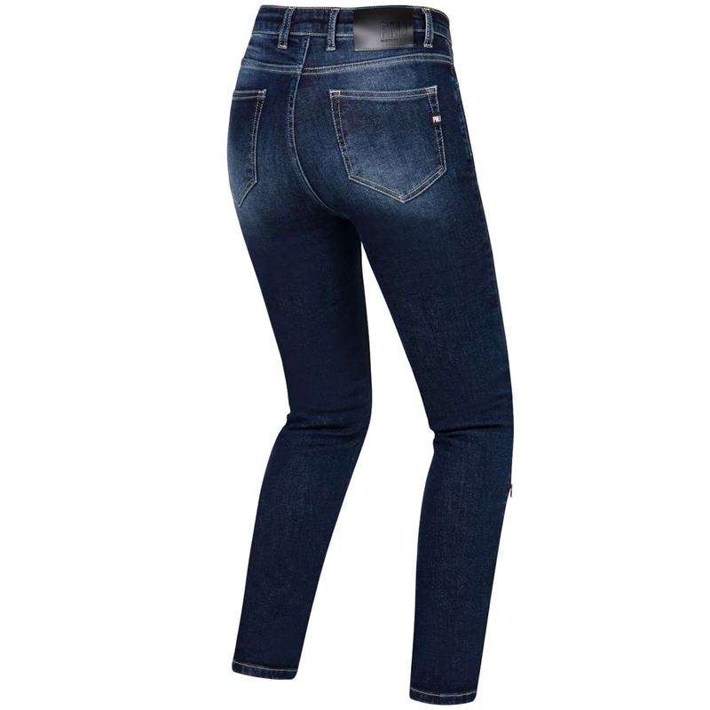 Ženske motoristične kavbojke PMJ Ginevra temno modre razprodaja