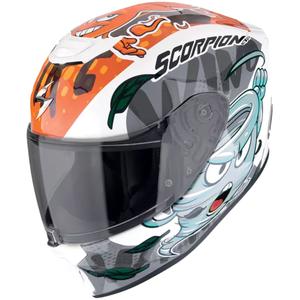 The4elements Scorpion EXO-JNR AIR Motoristična čelada The4elements bela-modra-oranžna