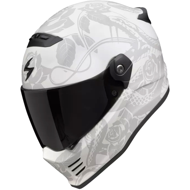 Integralna motoristična čelada Scorpion Covert FX Dragon mat sivo-srebrna