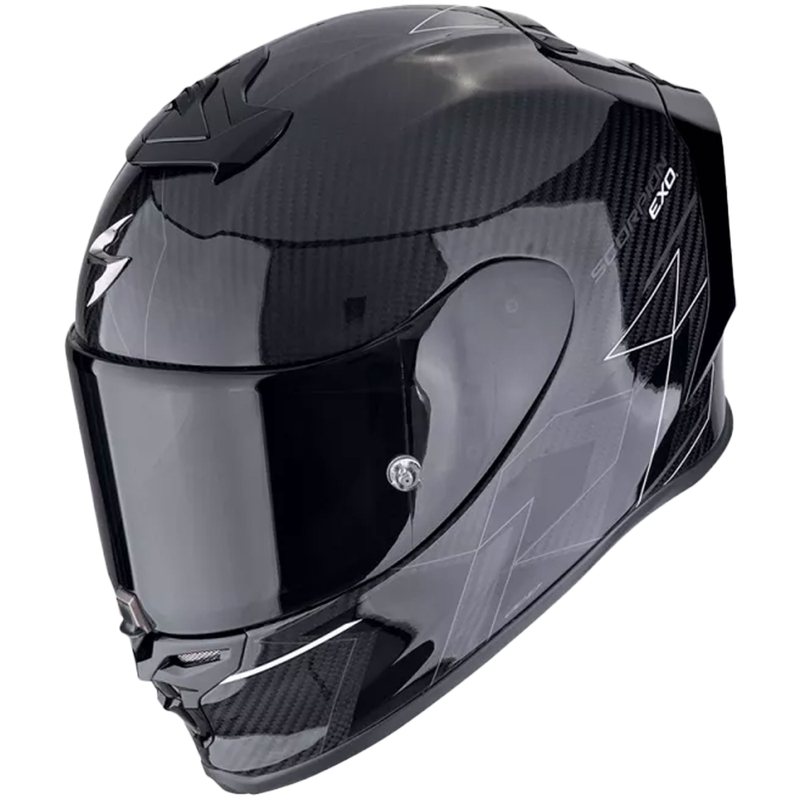 Integralna motoristična čelada Scorpion EXO-R1 EVO CARBON AIR CYNERGY črno-bela