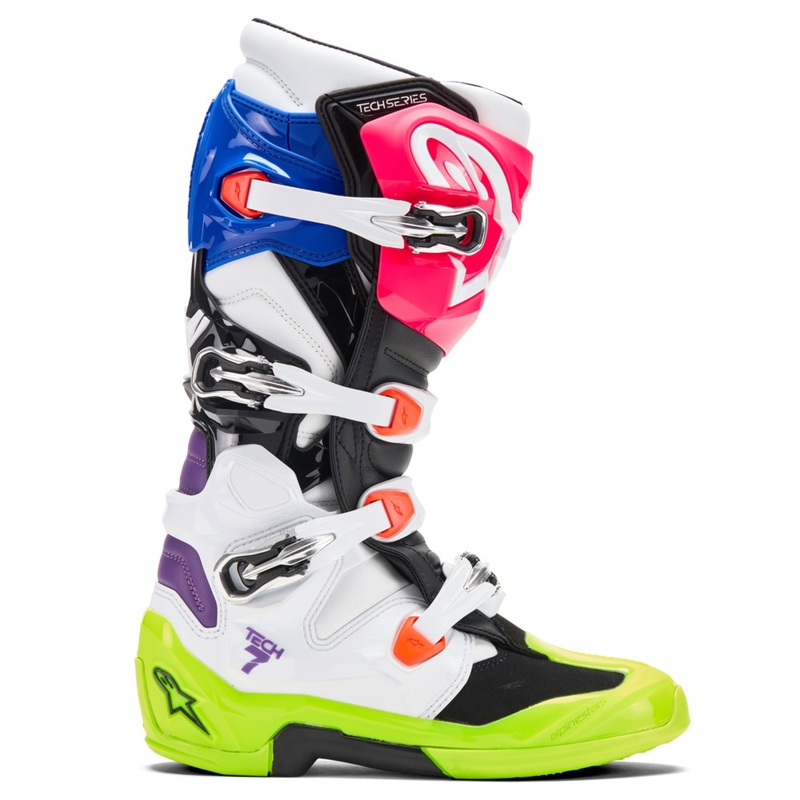 Večbarvni motokros škornji Alpinestars TECH 7 v omejeni izdaji Hay