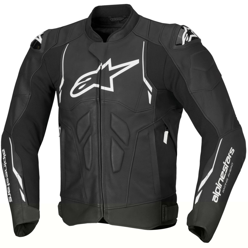 Alpinestars Dusk usnjena motoristična jakna črno-bela