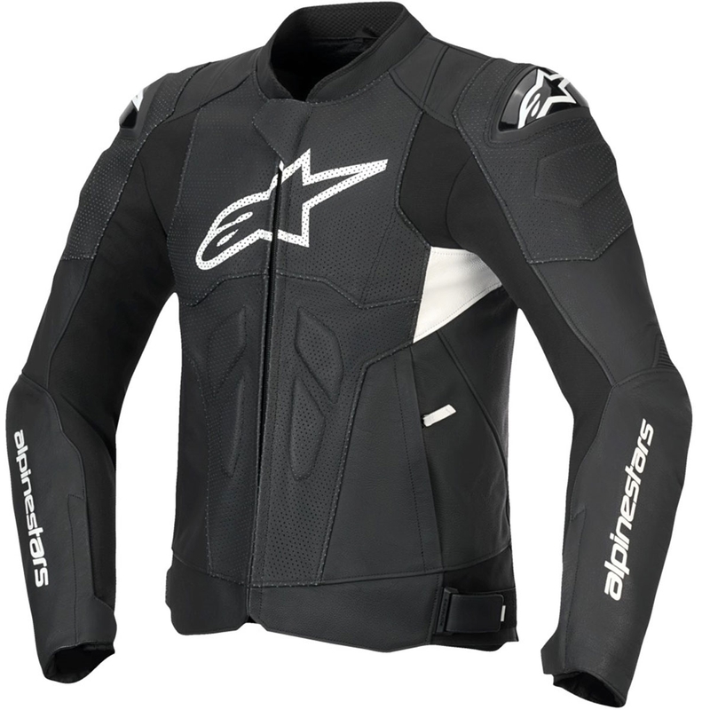 Alpinestars Dusk Airflow usnjena motoristična jakna črno-bela