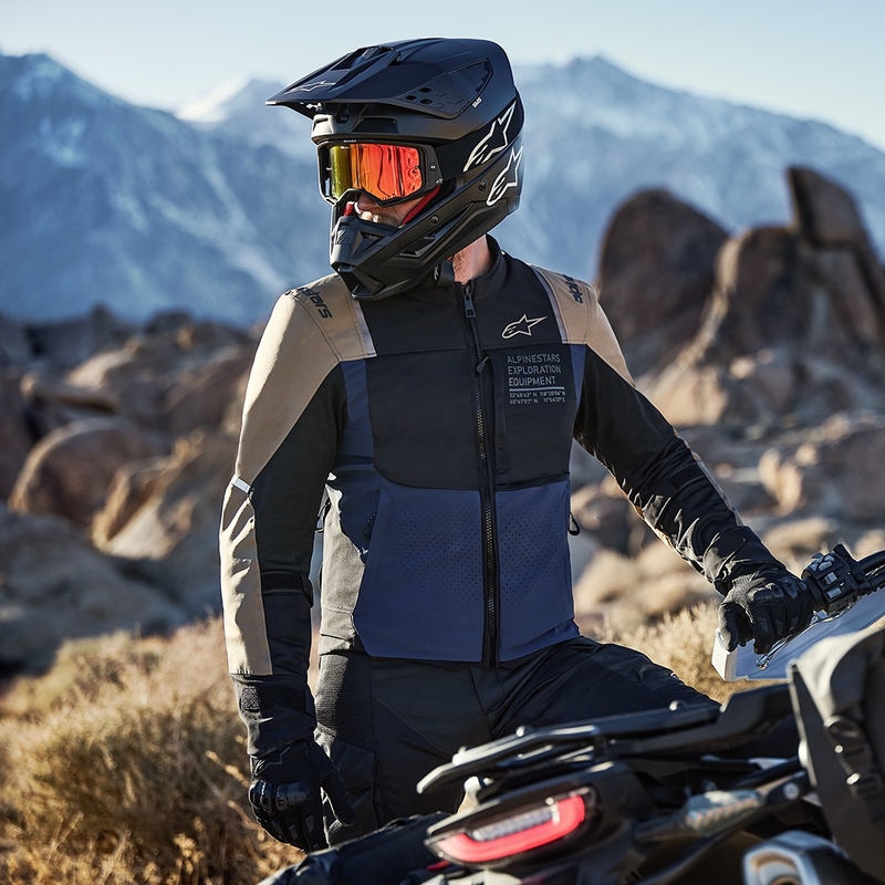 Alpinestars ST-2 Air motoristična jakna temno modra-temno kaki-črna