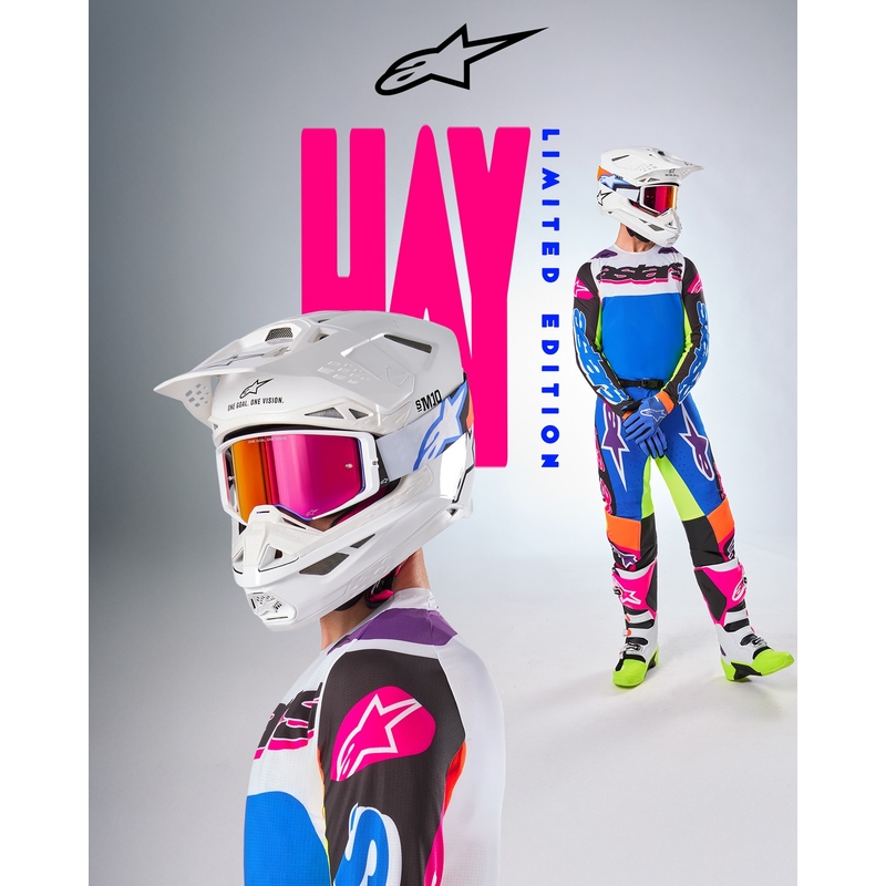 Večbarvne motokros hlače Alpinestars SUPERTECH omejena serija HAY