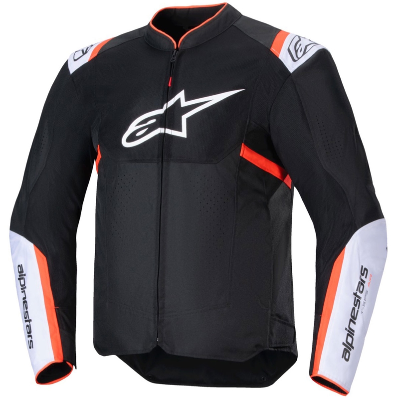 Alpinestars T-SPS Air V2 motoristična jakna črno-belo-fluo rdeča