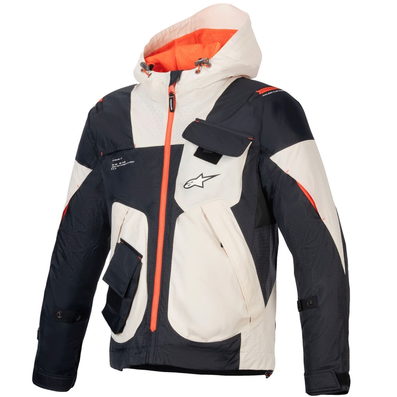 Motoristična jakna Alpinestars MOGRESS AIR črno-mandljevo-oranžna