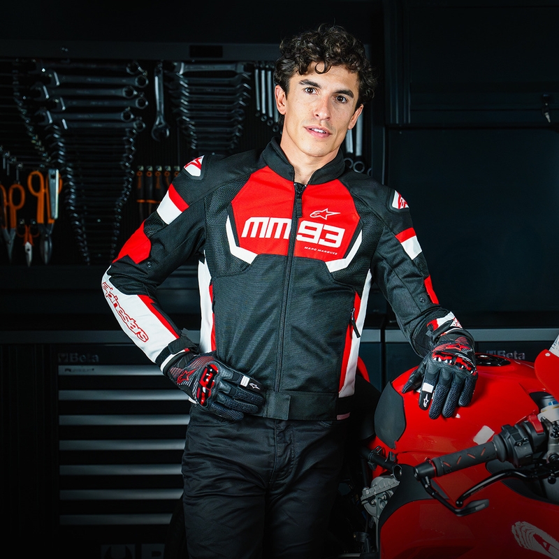 Alpinestars T-SPS Air V2 MM93 motoristična jakna rdeče-črno-bela kolekcija