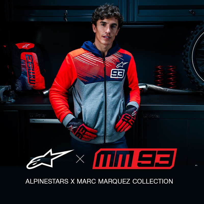 Kolekcija Alpinestars Chrome V2 Sport Hoodie MM93 svetlo sivo-modra-fluo rdeča