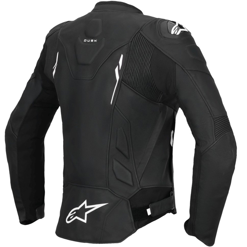 Usnjena ženska motoristična jakna Alpinestars Stella Dusk črno-bela