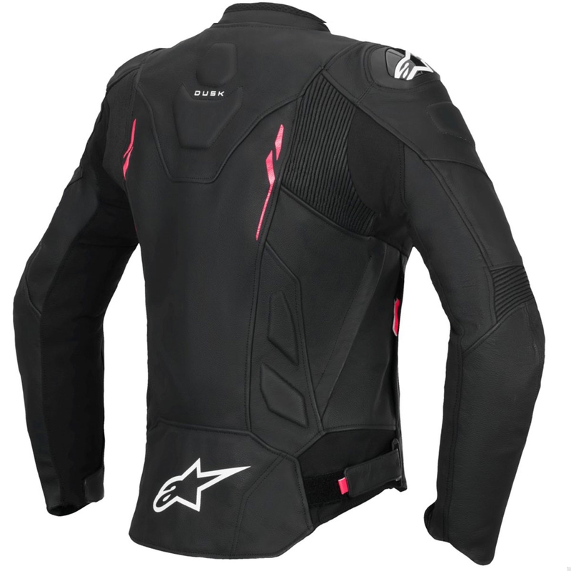 Usnjena ženska motoristična jakna Alpinestars Stella Dusk črno-roza-bela
