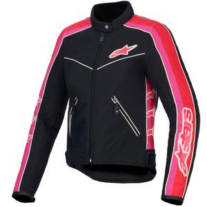 Alpinestars Stella T-Dyno vodoodporna ženska motoristična jakna črno-rdeča-roza