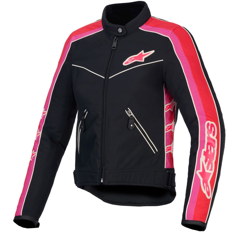 Alpinestars Stella T-Dyno vodoodporna ženska motoristična jakna črno-rdeča-roza