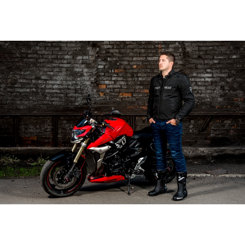 Motoristična jakna Street Racer Definit black razprodaja