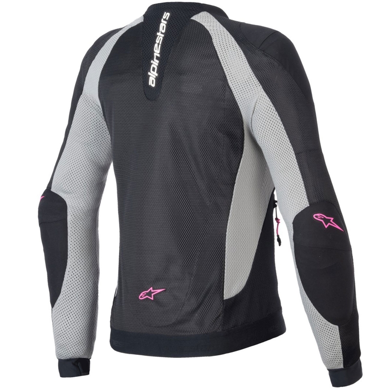 Ženska motoristična jakna Alpinestars STELLA TROOP-AIR črno-sivo-fluo roza