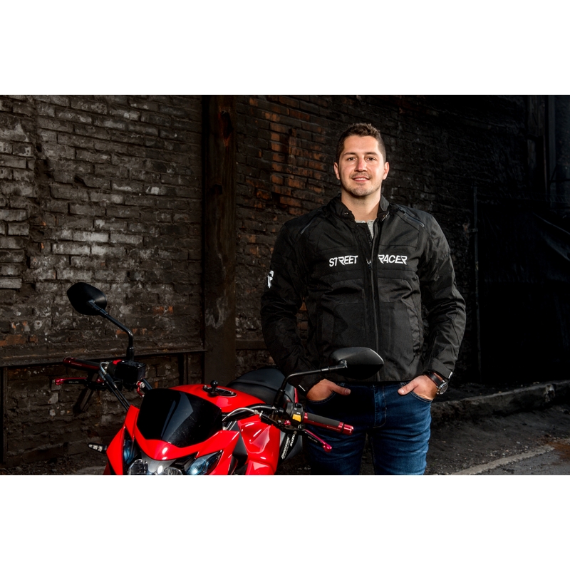 Motoristična jakna Street Racer Definit black razprodaja