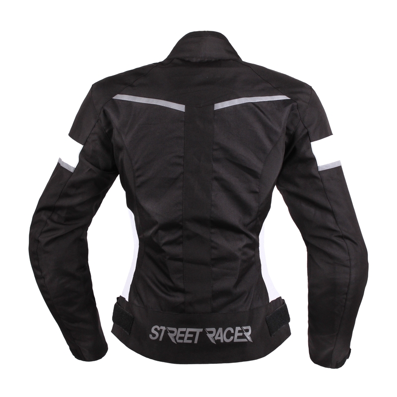 Ženska motoristična jakna Street Racer Betty Black and White