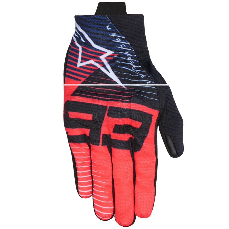 Zbirka motorističnih rokavic Alpinestars Reef V2 MM93 Fluo Red-Blue-White