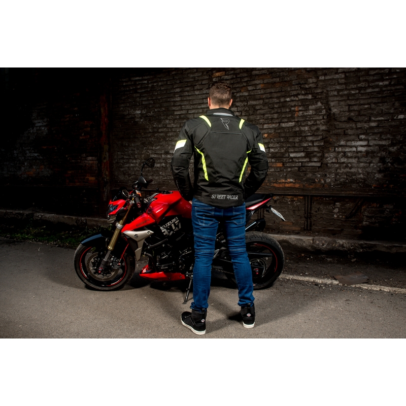 Street Racer Cyclone Black-Fluo Yellow Motorcycle Jacket razprodaja