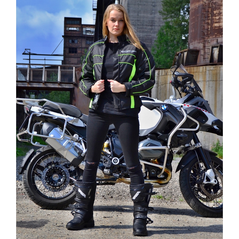 Ženska motoristična jakna RSA SW-01 black-fluo yellow razprodaja