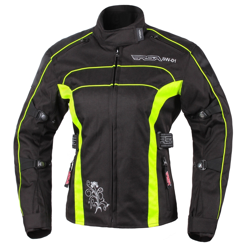 Ženska motoristična jakna RSA SW-01 black-fluo yellow razprodaja
