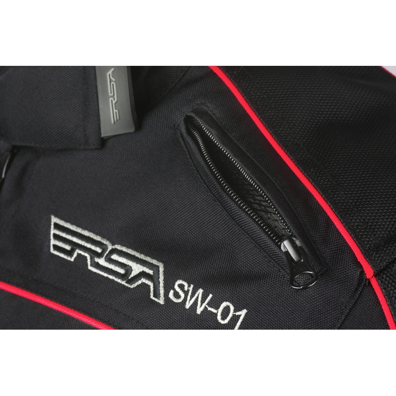 Ženska motoristična jakna RSA SW-01 črno-rdeča razprodaja