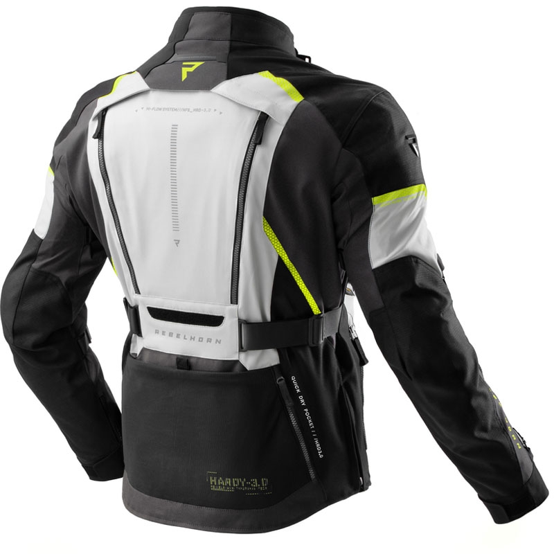 Rebelhorn Hardy 3.0 motoristična jakna črno-sivo-fluo rumena
