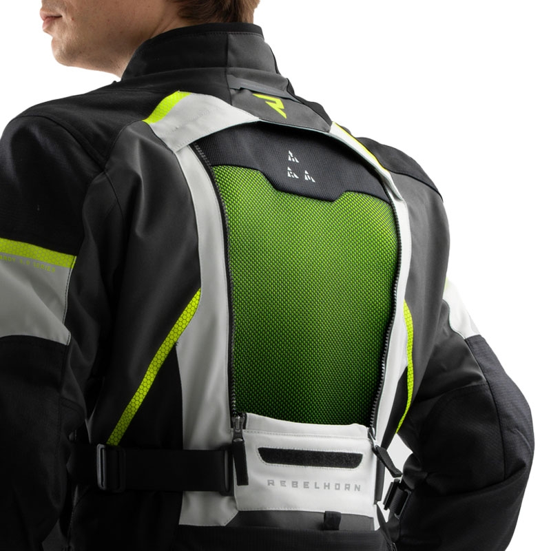 Rebelhorn Hardy 3.0 motoristična jakna črno-sivo-fluo rumena