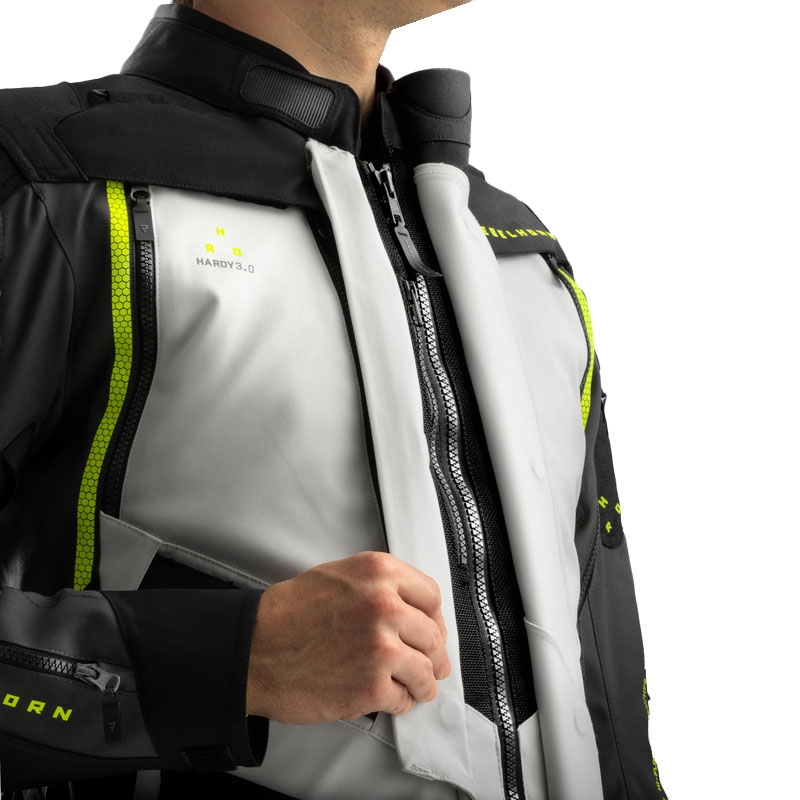 Rebelhorn Hardy 3.0 motoristična jakna črno-sivo-fluo rumena