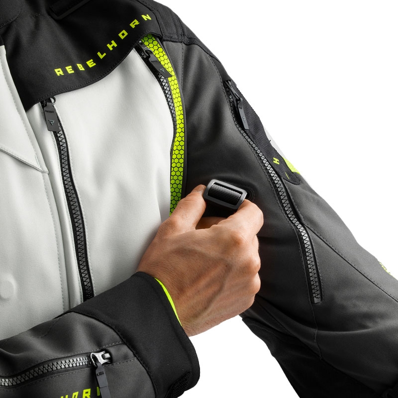 Rebelhorn Hardy 3.0 motoristična jakna črno-sivo-fluo rumena