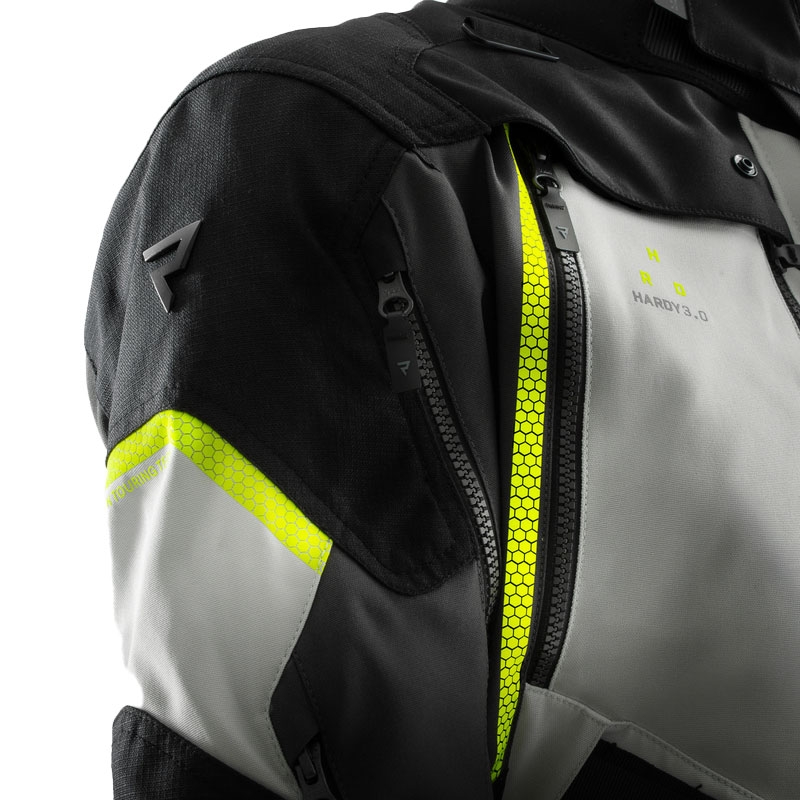 Rebelhorn Hardy 3.0 motoristična jakna črno-sivo-fluo rumena