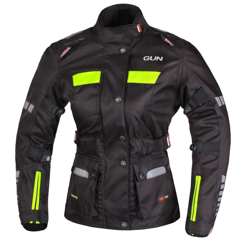 Ženska motoristična jakna RSA Gun black-fluo rumena razprodaja