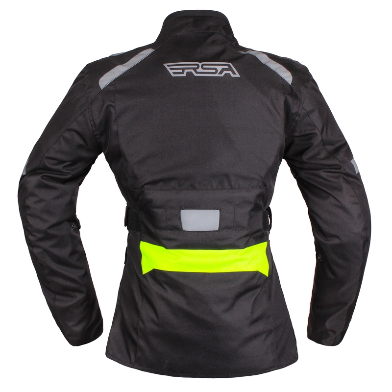 Ženska motoristična jakna RSA Gun black-fluo rumena razprodaja