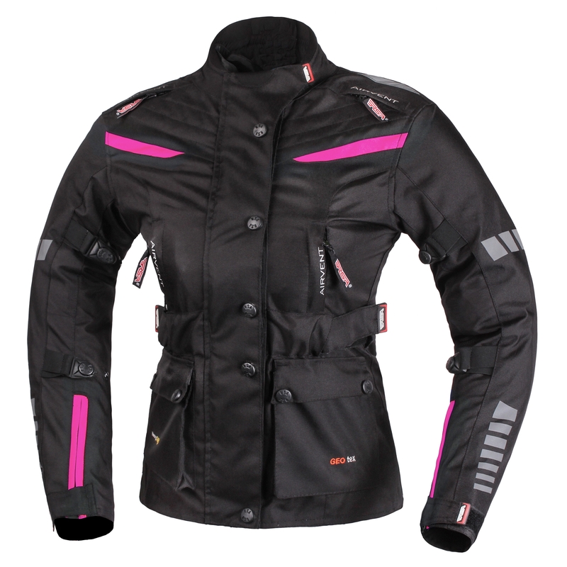 Ženska trivrstična motoristična jakna RSA Gun black and pink razprodaja